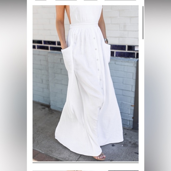 Mara Hoffman 100% Organic Cotton Halter Dress Gauzy Sz L NEW White - Picture 4 of 8